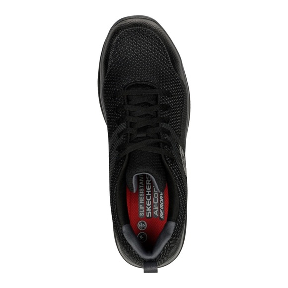 SKETCHERS SUMMITS SLIP RESISTANT WORK SHOE BLACK COMPOSITE TOE 10 STYLE 200098
